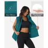imageMAGCOMSEN Womens Puffer Down Vest Oversized Zip Up Outerwear Lightweight Winter Padded Gilet Jacket with PocketsEmerald Green