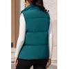 imageMAGCOMSEN Womens Puffer Down Vest Oversized Zip Up Outerwear Lightweight Winter Padded Gilet Jacket with PocketsEmerald Green