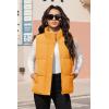 imageMAGCOMSEN Womens Puffer Down Vest Oversized Zip Up Outerwear Lightweight Winter Padded Gilet Jacket with PocketsGinger
