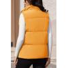 imageMAGCOMSEN Womens Puffer Down Vest Oversized Zip Up Outerwear Lightweight Winter Padded Gilet Jacket with PocketsGinger