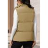 imageMAGCOMSEN Womens Puffer Down Vest Oversized Zip Up Outerwear Lightweight Winter Padded Gilet Jacket with PocketsKhaki