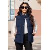 imageMAGCOMSEN Womens Puffer Down Vest Oversized Zip Up Outerwear Lightweight Winter Padded Gilet Jacket with PocketsNavy