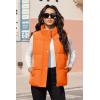 imageMAGCOMSEN Womens Puffer Down Vest Oversized Zip Up Outerwear Lightweight Winter Padded Gilet Jacket with PocketsOrange