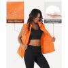 imageMAGCOMSEN Womens Puffer Down Vest Oversized Zip Up Outerwear Lightweight Winter Padded Gilet Jacket with PocketsOrange
