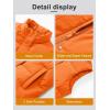 imageMAGCOMSEN Womens Puffer Down Vest Oversized Zip Up Outerwear Lightweight Winter Padded Gilet Jacket with PocketsOrange