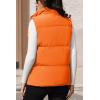 imageMAGCOMSEN Womens Puffer Down Vest Oversized Zip Up Outerwear Lightweight Winter Padded Gilet Jacket with PocketsOrange