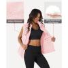 imageMAGCOMSEN Womens Puffer Down Vest Oversized Zip Up Outerwear Lightweight Winter Padded Gilet Jacket with PocketsPink