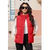 imageMAGCOMSEN Womens Puffer Down Vest Oversized Zip Up Outerwear Lightweight Winter Padded Gilet Jacket with PocketsRed
