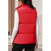 imageMAGCOMSEN Womens Puffer Down Vest Oversized Zip Up Outerwear Lightweight Winter Padded Gilet Jacket with PocketsRed
