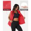 imageMAGCOMSEN Womens Puffer Down Vest Oversized Zip Up Outerwear Lightweight Winter Padded Gilet Jacket with PocketsRed