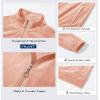 imageMAGCOMSEN Womens Velour Jackets Full Zipup Fleece Jacket 2 Zipper Pockets Lightweight Soft Casual Winter Warm CoatApricot