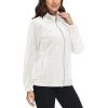 imageMAGCOMSEN Womens Velour Jackets Full Zipup Fleece Jacket 2 Zipper Pockets Lightweight Soft Casual Winter Warm CoatCream