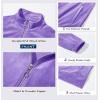 imageMAGCOMSEN Womens Velour Jackets Full Zipup Fleece Jacket 2 Zipper Pockets Lightweight Soft Casual Winter Warm CoatLight Purple