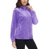 imageMAGCOMSEN Womens Velour Jackets Full Zipup Fleece Jacket 2 Zipper Pockets Lightweight Soft Casual Winter Warm CoatLight Purple