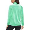 imageMAGCOMSEN Womens Velour Jackets Full Zipup Fleece Jacket 2 Zipper Pockets Lightweight Soft Casual Winter Warm CoatMint Green