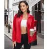 imageMAGCOMSEN Womens Velour Jackets Full Zipup Fleece Jacket 2 Zipper Pockets Lightweight Soft Casual Winter Warm CoatRed