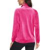 imageMAGCOMSEN Womens Velour Jackets Full Zipup Fleece Jacket 2 Zipper Pockets Lightweight Soft Casual Winter Warm CoatRose