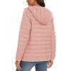 imageMAGCOMSEN Womens Hooded Puffer Jacket Lightweight Quilted Padded Coat 4 Pockets Zipup Winter Warm OuterwearApricot