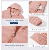 imageMAGCOMSEN Womens Hooded Puffer Jacket Lightweight Quilted Padded Coat 4 Pockets Zipup Winter Warm OuterwearApricot