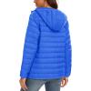 imageMAGCOMSEN Womens Hooded Puffer Jacket Lightweight Quilted Padded Coat 4 Pockets Zipup Winter Warm OuterwearAzure Blue