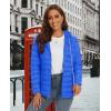 imageMAGCOMSEN Womens Hooded Puffer Jacket Lightweight Quilted Padded Coat 4 Pockets Zipup Winter Warm OuterwearAzure Blue