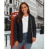 imageMAGCOMSEN Womens Hooded Puffer Jacket Lightweight Quilted Padded Coat 4 Pockets Zipup Winter Warm OuterwearBlack