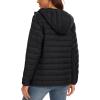 imageMAGCOMSEN Womens Hooded Puffer Jacket Lightweight Quilted Padded Coat 4 Pockets Zipup Winter Warm OuterwearBlack