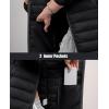 imageMAGCOMSEN Womens Hooded Puffer Jacket Lightweight Quilted Padded Coat 4 Pockets Zipup Winter Warm OuterwearBlack
