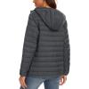 imageMAGCOMSEN Womens Hooded Puffer Jacket Lightweight Quilted Padded Coat 4 Pockets Zipup Winter Warm OuterwearDark Grey