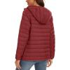 imageMAGCOMSEN Womens Hooded Puffer Jacket Lightweight Quilted Padded Coat 4 Pockets Zipup Winter Warm OuterwearDeep Orange