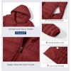 imageMAGCOMSEN Womens Hooded Puffer Jacket Lightweight Quilted Padded Coat 4 Pockets Zipup Winter Warm OuterwearDeep Orange