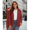 imageMAGCOMSEN Womens Hooded Puffer Jacket Lightweight Quilted Padded Coat 4 Pockets Zipup Winter Warm OuterwearDeep Orange
