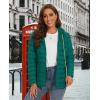 imageMAGCOMSEN Womens Hooded Puffer Jacket Lightweight Quilted Padded Coat 4 Pockets Zipup Winter Warm OuterwearEmerald Green