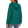imageMAGCOMSEN Womens Hooded Puffer Jacket Lightweight Quilted Padded Coat 4 Pockets Zipup Winter Warm OuterwearEmerald Green