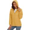 imageMAGCOMSEN Womens Hooded Puffer Jacket Lightweight Quilted Padded Coat 4 Pockets Zipup Winter Warm OuterwearGinger