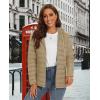 imageMAGCOMSEN Womens Hooded Puffer Jacket Lightweight Quilted Padded Coat 4 Pockets Zipup Winter Warm OuterwearKhaki