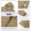 imageMAGCOMSEN Womens Hooded Puffer Jacket Lightweight Quilted Padded Coat 4 Pockets Zipup Winter Warm OuterwearKhaki