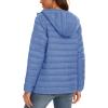 imageMAGCOMSEN Womens Hooded Puffer Jacket Lightweight Quilted Padded Coat 4 Pockets Zipup Winter Warm OuterwearLight Blue