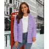 imageMAGCOMSEN Womens Hooded Puffer Jacket Lightweight Quilted Padded Coat 4 Pockets Zipup Winter Warm OuterwearLight Purple