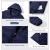 imageMAGCOMSEN Womens Hooded Puffer Jacket Lightweight Quilted Padded Coat 4 Pockets Zipup Winter Warm OuterwearNavy Blue