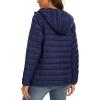 imageMAGCOMSEN Womens Hooded Puffer Jacket Lightweight Quilted Padded Coat 4 Pockets Zipup Winter Warm OuterwearNavy Blue