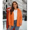 imageMAGCOMSEN Womens Hooded Puffer Jacket Lightweight Quilted Padded Coat 4 Pockets Zipup Winter Warm OuterwearOrange