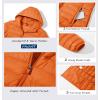 imageMAGCOMSEN Womens Hooded Puffer Jacket Lightweight Quilted Padded Coat 4 Pockets Zipup Winter Warm OuterwearOrange