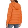 imageMAGCOMSEN Womens Hooded Puffer Jacket Lightweight Quilted Padded Coat 4 Pockets Zipup Winter Warm OuterwearOrange