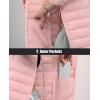 imageMAGCOMSEN Womens Hooded Puffer Jacket Lightweight Quilted Padded Coat 4 Pockets Zipup Winter Warm OuterwearPink