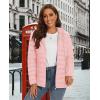 imageMAGCOMSEN Womens Hooded Puffer Jacket Lightweight Quilted Padded Coat 4 Pockets Zipup Winter Warm OuterwearPink
