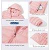 imageMAGCOMSEN Womens Hooded Puffer Jacket Lightweight Quilted Padded Coat 4 Pockets Zipup Winter Warm OuterwearPink