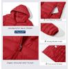 imageMAGCOMSEN Womens Hooded Puffer Jacket Lightweight Quilted Padded Coat 4 Pockets Zipup Winter Warm OuterwearTomato Red