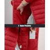 imageMAGCOMSEN Womens Hooded Puffer Jacket Lightweight Quilted Padded Coat 4 Pockets Zipup Winter Warm OuterwearTomato Red
