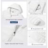 imageMAGCOMSEN Womens Hooded Puffer Jacket Lightweight Quilted Padded Coat 4 Pockets Zipup Winter Warm OuterwearWhite